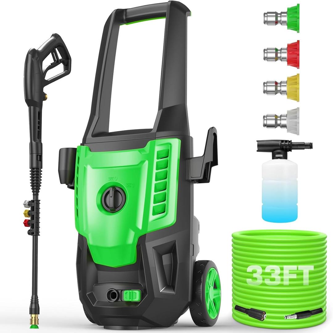 5000PSI Electric Pressure Washer, 2025 4.0 GPM High Power Washer Machine, with Adjustable Nozzle and Soap Bottle for Cars/Fences/Driveways/Home/Patios (Light Green)