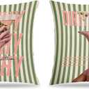 Trendy Dirty Martini Pillow Covers 18x18, Martini Lover Gifts for Women, Cocktail Party Decorations, Funky Cocktail Green Striped Decorative Throw Pillow Covers for Home Bar Apartment, Set of 2