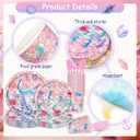 123Pcs Mermaid Birthday Party Decorations Set Mermaid Party Supplies Includes Plates, Napkin, Fork, Cup, Tablecloth, Banner for Baby Shower Ocean Birthday Party Decorations, Serves 24