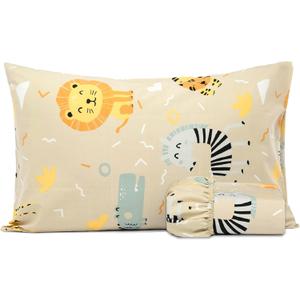 Salt Earth 100% Cotton 210TC Kids Bedsheet, Twin Fitted Sheet, Toddler Bed, 2 Piece Bedding Set- 1 Fitted Sheet and 1 Pillowcase, Themed Toddler Bed Sheets, Cute Sheets for Kids Bed (Summerland)