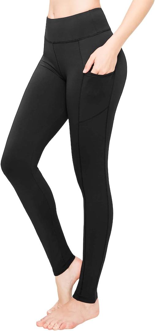 SATINA High Waisted Leggings for Women - Comfortable and Stretchy in Versatile Sizes and Colors (One Size Plus, Black)