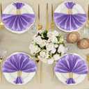 RUDONG M 100 Pcs Light Purple Satin Napkins and Napkin Rings Set, 17 x 17 Inch Square Cloth Napkins Set of 50, Silky Soft Table Napkins Bulk for Weddings, Banquet, Parties Dinner Decoration