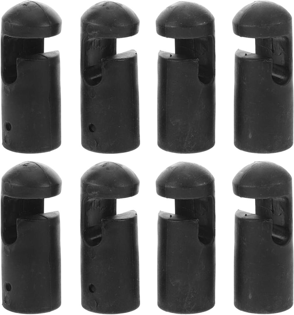 BESPORTBLE 8Pcs Black Plastic Trampoline Pole Caps - Replacement Rod Covers for Trampoline Safety Net, Heavy Duty Accessories for Pole Protection and Maintenance