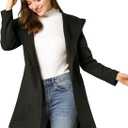 Allegra K Women's Faux Suede Hooded Winter Long Sleeve Belted Wrap Coat (Large)