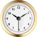 Hicarer 2.4 Inch (61 mm) Quartz Clock Battery Fit-up Insert with Arabic Numeral, Quartz Movement (Gold Rim)