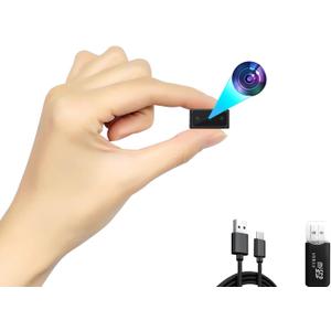 Hidden Camera Mini Spy Camera 1080P Small Security Camera, Tiny Portable Camera, Covert Nanny Cam, Indoor Home Office Security Cameras, Night Vision, Motion Detection, Gravity Sensor, Loop Record