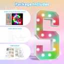 Ledido 4FT Marquee Light Up Letters, 34 Colors Changing Marquee Letter 4 Feet Tall with Remote, Big Letters for Party Wedding Graduation Birthday Decorations, Large Light Up Letter H