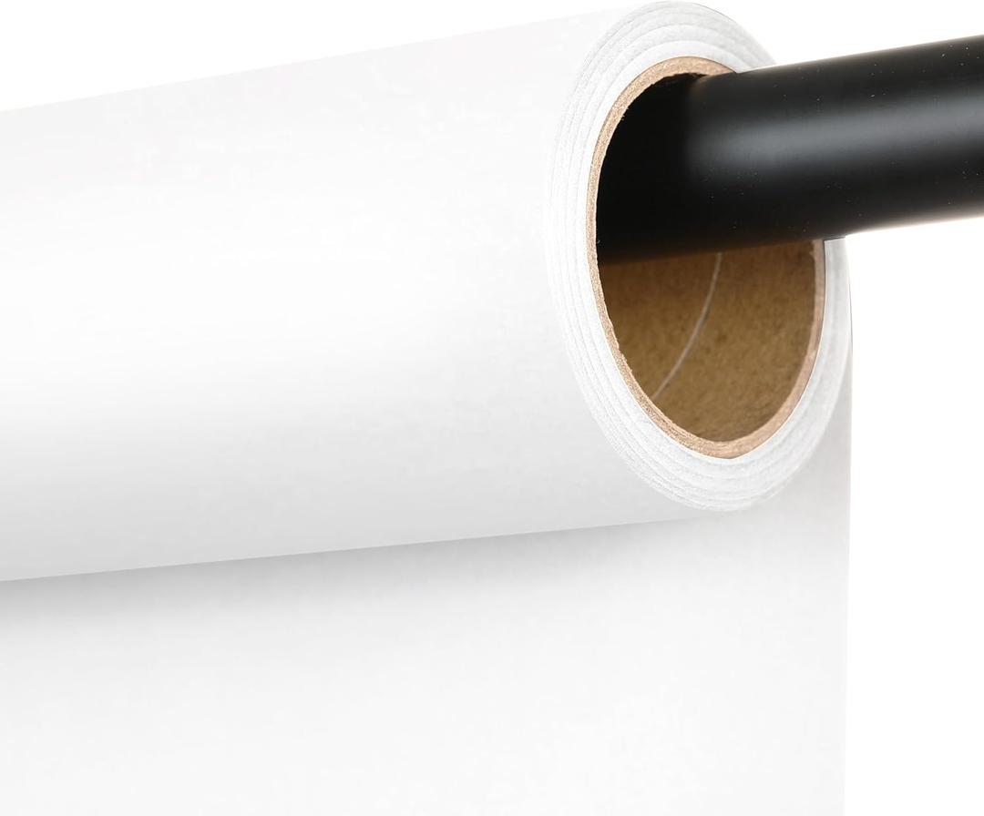 Seamless Photography Background Paper Roll, Blue Photo Paper Backdrop for Photography, Video and Streaming (Artic White, 82" x16')