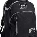 Franklin Sports Kids MLB Baseball Batpack Bag - Youth Baseball, Softball + Teeball Backpack - Sports Equipment Bag for Kids + Toddlers - Holds (2) Teeball + Baseball Bats + Includes Fence Hook (Black/Gray)