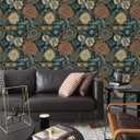 Yasinet Peel and Stick Wallpaper Boho Wallpaper Dark Blue Contact Paper Vintage Waterproof Removable Self-Adhesive Wall Paper for Bathroom/Bedroom/Shelves/Cabinet Vinyl 17.3 196.8