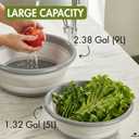 Hakan Collapsible Multipurpose Washing Tub Set of 2 | Foldable Round Dish Bins | Space Saving Portable Sink for Kitchen, Camping, RV | Plastic Washbin, 2-Pack, 9 L-5L, Gray
