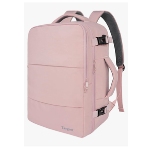 Taygeer Travel Backpack for Women, Carry On Backpack with USB Charging Port & Shoe Pouch, TSA 15.6inch Laptop Mochila Flight Approved, Nurse Bag Casual Daypack for Weekender Business Hiking, Pink XL