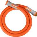 YAMATIC Heavy Duty Short Garden Hose 5/8 in x 5 ft, Super Flexible Leader hose,All-weather, Lightweight, Burst 600 PSI (Orange)