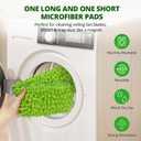 Ceiling Fan Cleaner Duster with 6 Ft/72'' Extension Pole High Ceiling Fan Blade Cleaning Tool Microfiber Duster Reusable Pads for Cleaning Ceiling Fan, Baseboard, Blind, Cobweb, Molding