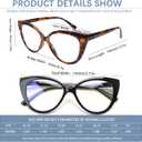 CLASAGA Progressive Multifocus Reading Glasses for Women Blue Light Blocking Spring Hinge Computer Multifocal Cat Eye Readers (4 CAT, 2.5, x)