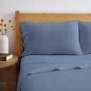 Road Trip America Jersey Sheets Set - Cotton 3 Pieces Twin Set - T-Shirt Soft Knit Stretchy Bed Sheets - All Seasonal and Deep Pockets - Certified by Oeko-TEX (Captain's Blue, Twin)