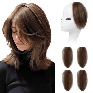 REECHO Clip in Hair Volumizer, Short Thick Clip in Hairpieces Adding Extra Hair Volume Extensions for Women with Thin Fine (Ginger Brown, 8 Inch(Pack of 4))