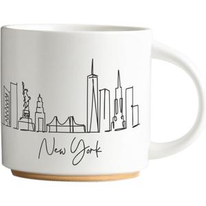 COLLECTIVE HOME - Skyline Ceramic Mug, Coffee Cup, Landscape Cups, 15 oz Tea Mugs, Elegant Personalized Mug with Gift Box, Luxurious Cups for Office and Home (New York)