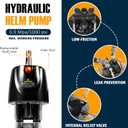 Camoo Outboard 300HP Hydraulic Steering Kit, Marine Boat Steering System with Helm Pump, Hydraulic Cylinder, 2 x 26ft High-Strength PU Hoses, Compatible with Most Single Outboard-Powered Boats