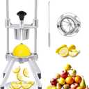 Commercial Lemon Cutter 8-Section with V-Shaped 420 Stainless Steel BladesEasy Wedger Stainless Steel Blade Fruit Lime Slicer NSF Certified Easy-to-Use for Bar Restaurant (8-Section)