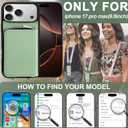XANGNIER Wallet Case for iPhone 17 Pro Max with Strap, RFID Blocking PU Leather Crossbody Phone Purse with Card Holder, Zipper Pocket, Wrist Strap & Adjustable Lanyard for Women 6.9" 5G,Green