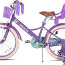 JOYSTAR Little Daisy Kids Bike for Girls Boys Ages 2-10 Years, 12 14 16 20 Inch Girls Bikes with Doll Bike Seat & Streamers, Boys Bike with Flag & Number Plate, Multiple Colors