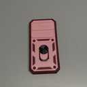 for Google Pixel 9/9 Pro Case Military Grade Drop Shock Protection Cell Phone Cover with Slide Camera Cover Built-in 360 Rotate Ring Stand for Google 9/9 Pro 6.3 -Pink red