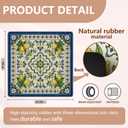 Vintage Italian Lemon Mahjong Mat 31.5"x31.5", Amalfi Coast Mediterranean Lemon Non-Slip Noise Reduction Gaming Mat for American Mahjong Poker Card Board Games Dominoes