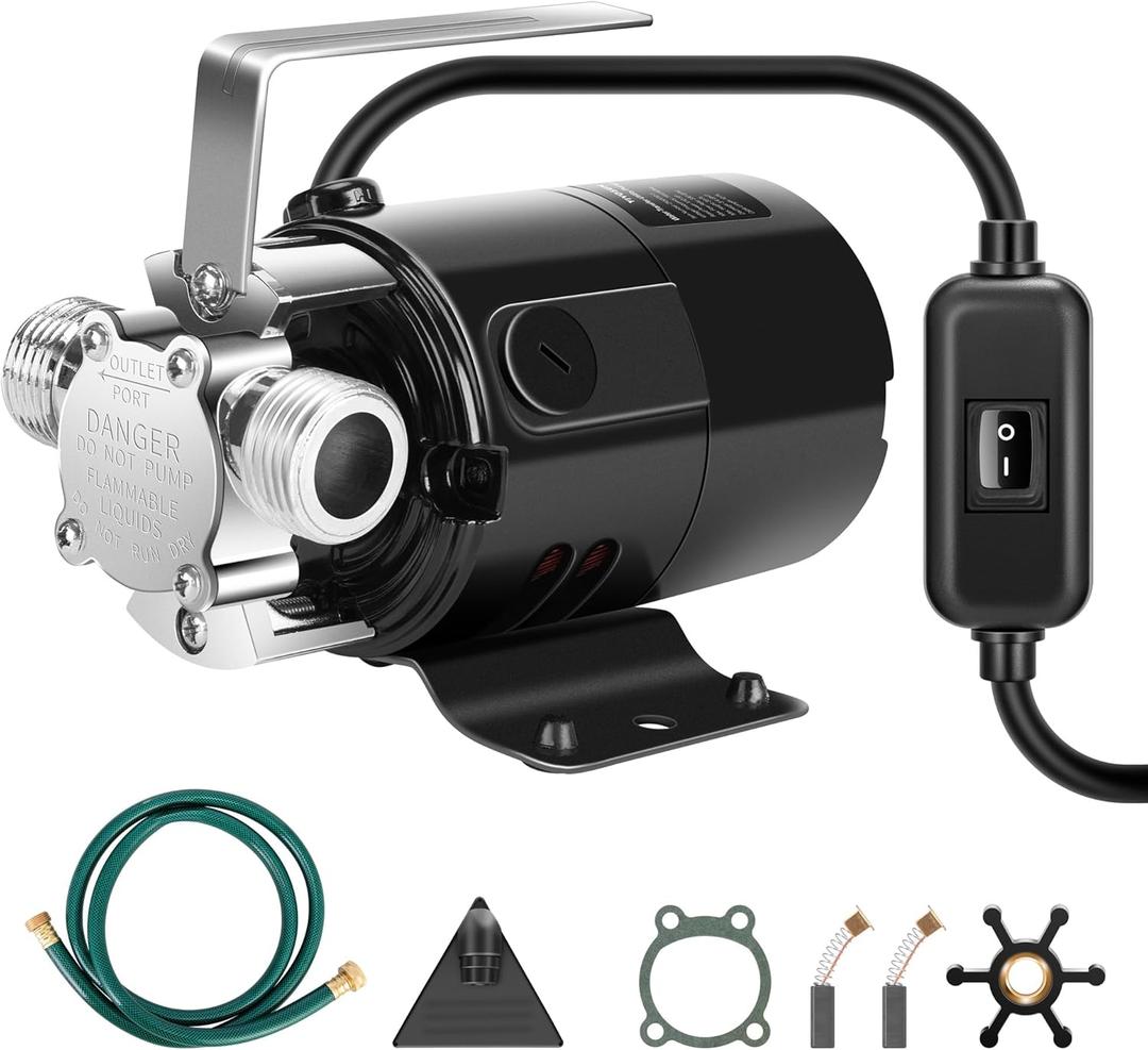 VIVOSUN 115V Water Transfer Pump, 1/10HP 330 GPH Portable Electric Utility Pump with ON/OFF Switch and Water Hose Kit, Ideal for Removing Water from Gardens, Hot Tubs, Pools, Ponds, and More