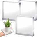 4 Pack 6 x 6 x 1 Inch Acrylic Blocks for Display, Acrylic Base Stand, Clear Polished Acrylics Cubes, Jewelry Displays Stand Pedestal Stand for Collectibles Jewelry Props Plant Display