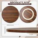 Briwooody 24" Black Walnut Wood Lazy Susan for Table Top, Large Turntable Rotating Serving Tray for Counter Top Solid Wooden Round Lazy Susan Organizer for Kitchen Spinning Food Server Centerpieces