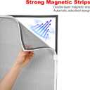 White Magnetic Window Screen Adjustable Window Net 44x 48 Fiberglass Window Screen Mesh for House Windows with Magnets