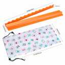 LUMIVIA 50cm Mahjong Racks with Pushers, Orange Wooden American Mahjong Tile Pushers & Racks Set of 4, with White Printed Mahjong Racks Drawstring Bag, Mahjong Accessories