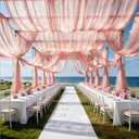 6 Panels Blush Pink Ceiling Drapes for Weddings Ceiling Drape 5ftx20ft Chiffon Ceiling Curtains Sheer Draping Fabric for Wedding Birthday Party Anniversary Ceremony Stage Drapery Decor