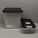 IRIS USA Dog Food Storage Container 30 lb + 11lb Airtight Combo, Stackable Pet Food Storage Bin with Wheels for Cat Dog Food, BPA Free, Made in USA, Black