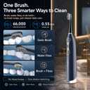 Electric Toothbrush with Water Flosser for Adults, 3-in-1 Sonic Brush & Floss Combo, Cordless Oral Irrigator with 5 Brush Heads, 3 Modes, 30-Day Battery, Travel Toothbrush for Braces, Sensitive Gums