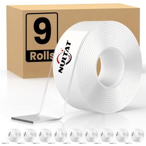 NULTAT 90 Feet Double Sided Tape Heavy Duty, 1.18" x 120" Strong Nano Double Stick Tape, Removable, Washable, ReusableTapes for Wall, Clear Multipurpose Two Sided High Temperature Tape(90 Feet)