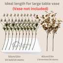 Artificial Flowers for Vase - Beige Silk Mums 10 Long Stems with Eucalyptus, Faux Flowers Home Decor, Neutral Tan Cream Floral Arrangement, Fake Chrysanthemum Pom Pom Stems, Spring Fall Centerpiece