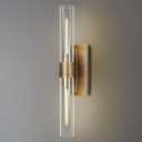 Brass Bathroom Vanity Wall Sconces, Glass Tube Wall Sconces, 24 Inch Horizontal or Vertical Linear Wall Sconces,Gold Vanity Light, Bathroom Wall Sconce, E26 Bulb Included