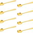 Small Spoons for Spice Jars 8 PCS 3.5 Inch Mini Spoons Gold Stainless Steel Sugar Spoons for Spices, Salt, Sugar, Pepper, Honey
