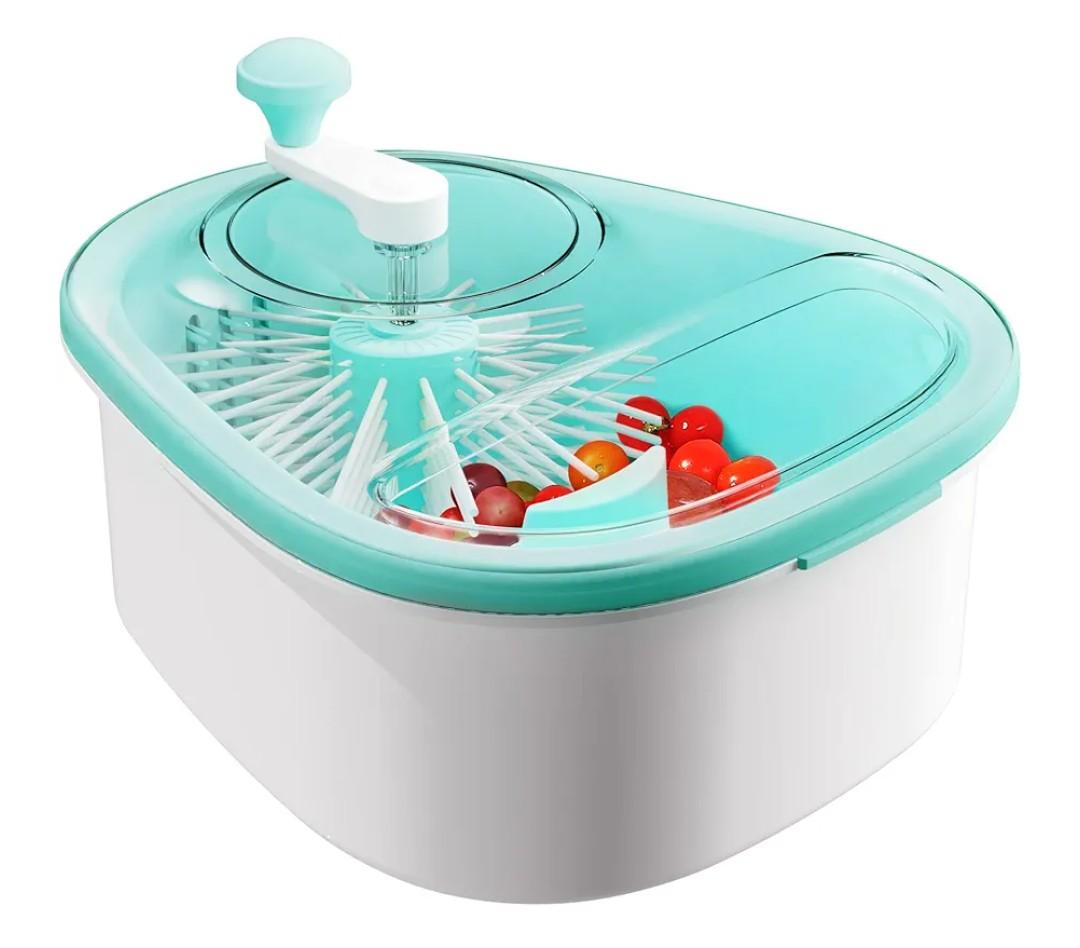 JOYMOOP Fruit Cleaner Spinner JOYLOOP, Large Fruit Washer Spinner, Fruit Cleaner Spinner with Fruit Washer Bowl, Vegetable Fruit Spinner Washer, Fruit and Vegetable Scrubber
