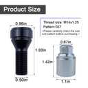 Lockable Wheel Bolt Rim Locks M14x1.25 Compatible with BMW 228i 328d 328i 335i 428i 435i 528i 535d 535i 650i X1 X2 X3 X4 X5 X6 X7 Z4 M2 M3 M4,Replace for 36136792851