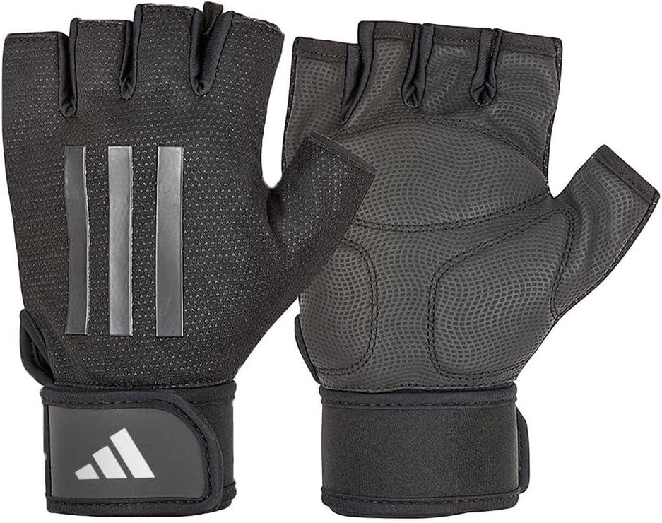 adidas Elite Training & Weightlifting Gloves, Fingerless Workout Gloves (X-Large, Grey)