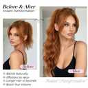 24 Inch Claw Clip Ponytail Extension for Women Long Wavy Synthetic Pony Tails Hair Extensions Drawstring Fake Hair Piece Natural Looking Fluffy Clip on Pony Tail Wig Ginger Copper