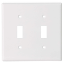 Toggle Light Switch Wall Plates 2-Gang Switch Electrical Cover Plate Unbreakable Thermoplastic Faceplate, White (2 Pack)
