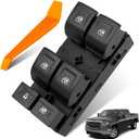 Power Window Switch Fit for Chevy Silverado 1500 (2014-2019), Chevrolet Silverado (2015-2019) & GMC Sierra 2500 HD 3500 HD Front Driver Side, Replaces 23427098 DWS1778
