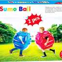 SUNSHINE-MALL 2 pc Sumo Balls for Kids, Bubble Bounce Ball, Lawn Game for Child Outdoor Team Gaming Play, Ages 3-12 (24 inch, 2 pcs)