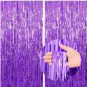 77Pcs Purple Happy Birthday Party Decorations Kit, Happy Birthday Banner, Purple Streamers Tinsel Curtain Backdrop, 4 Colors Foil Heart Balloon with 50Pcs Colorful Balloons Party Decor for Girls Women