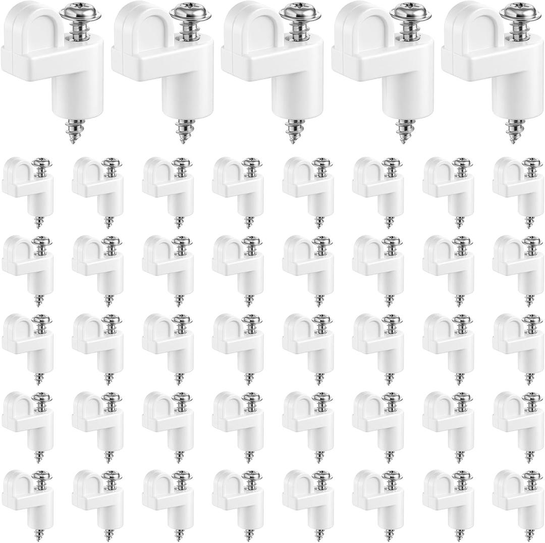 48 Pack 3/8 Inch Window Screen Clips, Screen Clip with Screws Storm Window Clips Bulk Sturdy Storm Panel Retainer Clip for Fasten Screens, Windows and Windproof Door Panels-White