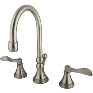 Kingston Brass KS2988DFL NuFrench Widespread Lavatory Faucet with Brass Pop-Up, Brushed Nickel